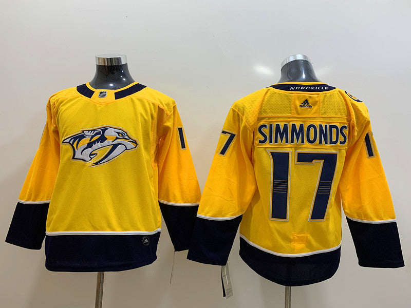 Men's Nashville Predators Wayne Simmonds #17 Gold Home Breakaway jersey