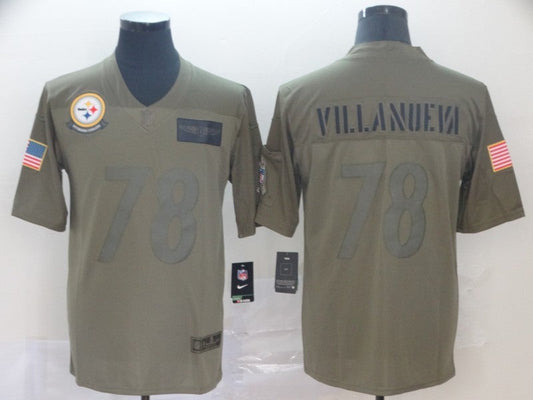 Men's Pittsburgh Steelers Alejandro Villanueva #78 Brown Game jersey