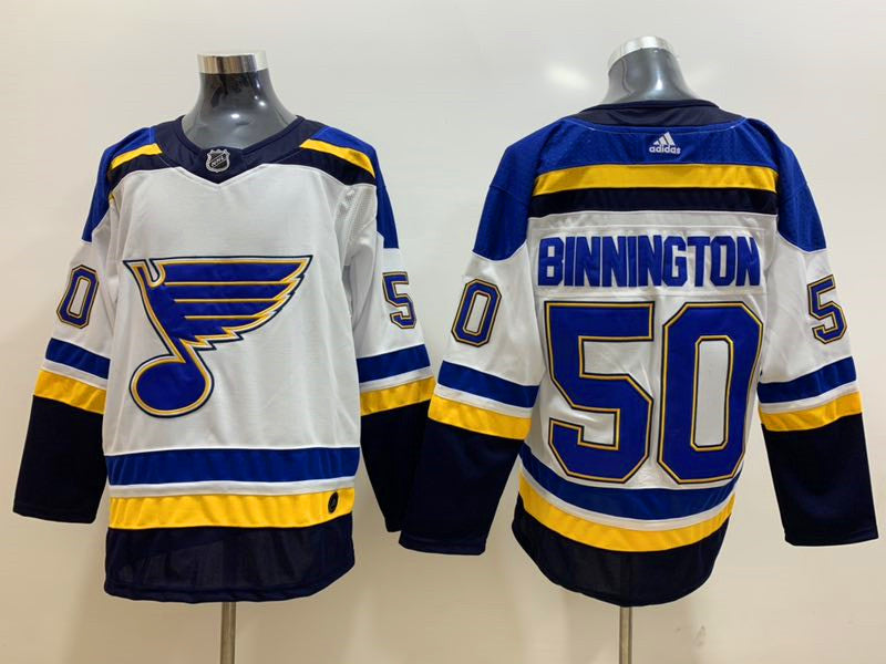 Men's St. Louis Blues Jordan Binnington #50 White Breakaway Player jersey