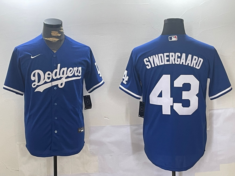 Men's Los Angeles Dodgers Noah Syndergaard #43 Blue Replica Baseball jersey