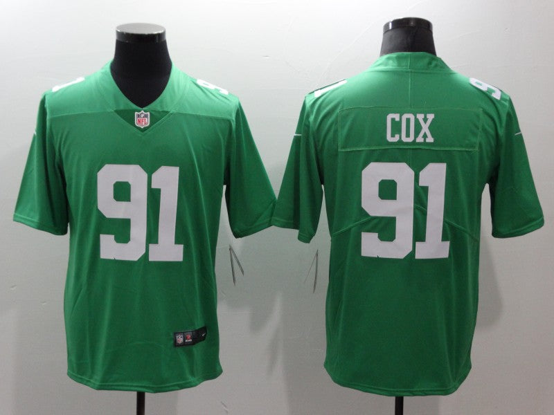 Men's Philadelphia Eagles Fletcher Cox #91 Green Game jersey