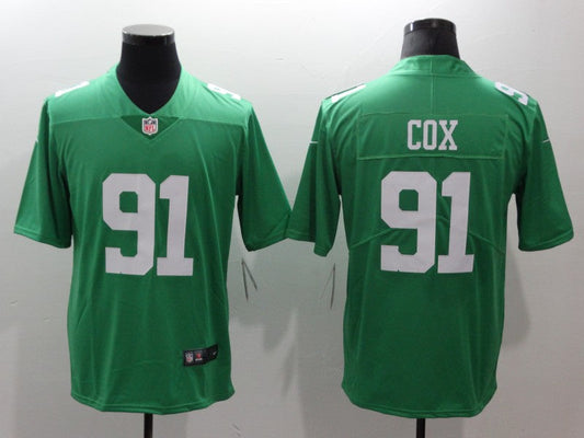 Men's Philadelphia Eagles Fletcher Cox #91 Green Game jersey