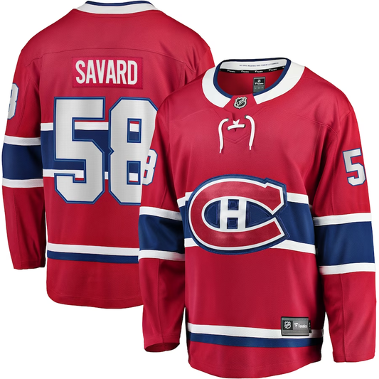 Men's Montreal Canadiens David Savard #58 Red Player Game jersey