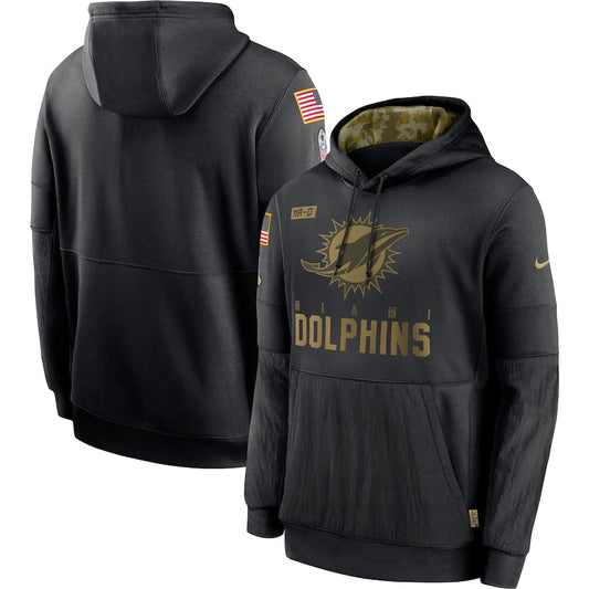 Men's Miami Dolphins NFL 2020 Salute to Service Hoodie1 Black