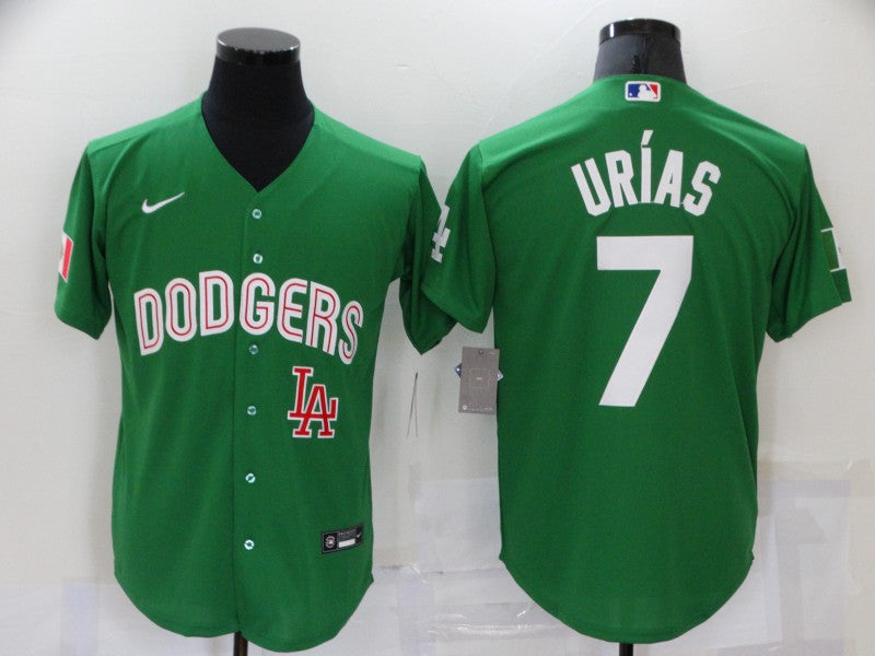 Men's Los Angeles Dodgers Julio Urias #7 Green Replica Baseball jersey