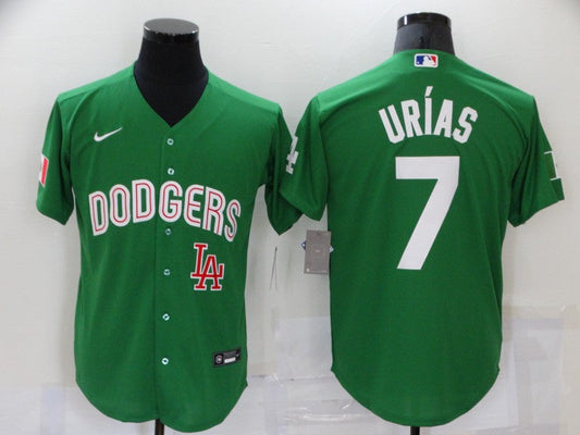 Men's Los Angeles Dodgers Julio Urias #7 Green Replica Baseball jersey