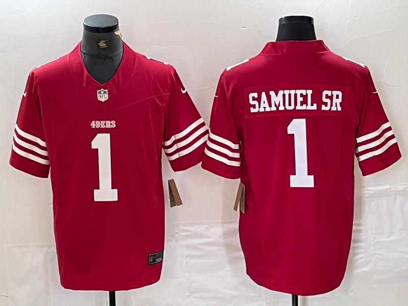 Men's San Francisco 49ers Deebo Samuel Sr #1 Scarlet Vapor F.U.S.E. Limited jersey