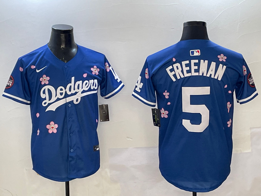 Men's Los Angeles Dodgers Freddie Freeman #5 Royal Alternate Replica Team jersey