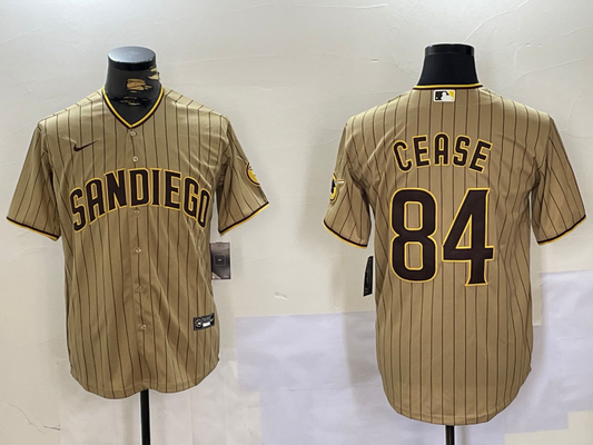 Men's San Diego Padres Dylan Cease #84 Tan Alternate Limited Player jersey