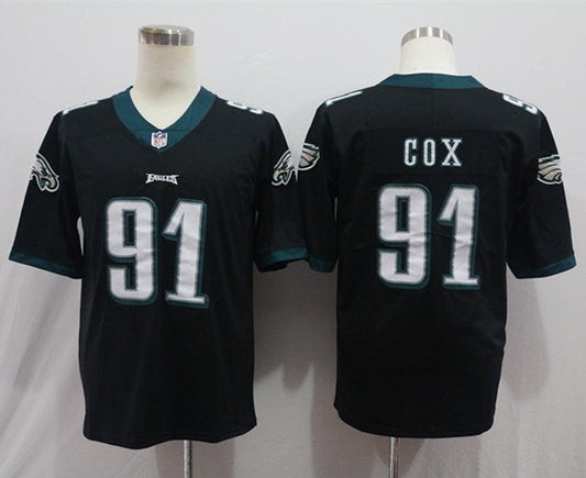 Men's Philadelphia Eagles Fletcher Cox #91 Black Game jersey