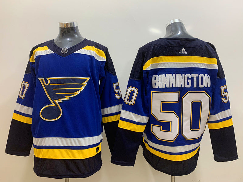 Men's St. Louis Blues Jordan Binnington #50 Blue Home Breakaway Player jersey