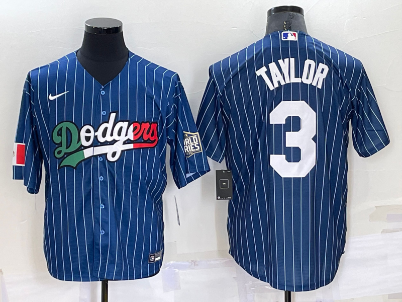 Men's Los Angeles Dodgers Chris Taylor #3 Blue Replica Game jersey