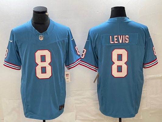 Men's Tennessee Titans Will Levis #8 Light Blue Oilers Throwback Legend Player jersey