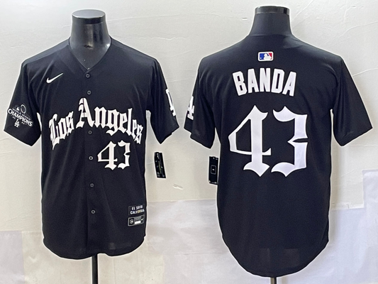 Men's Los Angeles Dodgers Anthony Banda #43 Black Limited Player Jersey