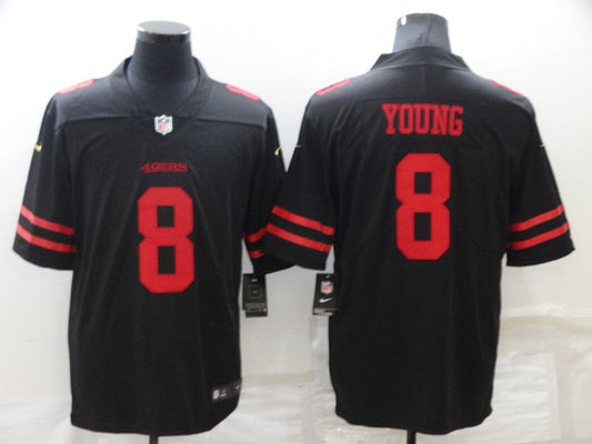 Men's San Francisco 49ers Steve Young #8 Black Game jersey