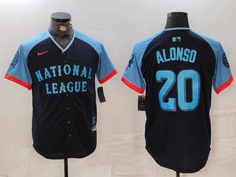 Men's National League Pete Alonso #20 Navy 2024 MLB All-Star Game Limited Player jersey