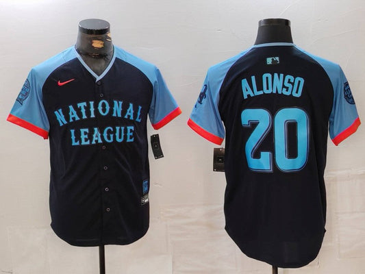Men's National League Pete Alonso #20 Navy 2024 MLB All-Star Game Limited Player jersey