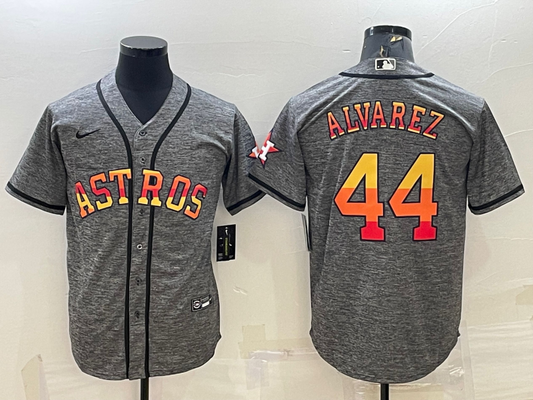 Men's Houston Astros Yordan Alvarez #44 Gray Replica Team jersey