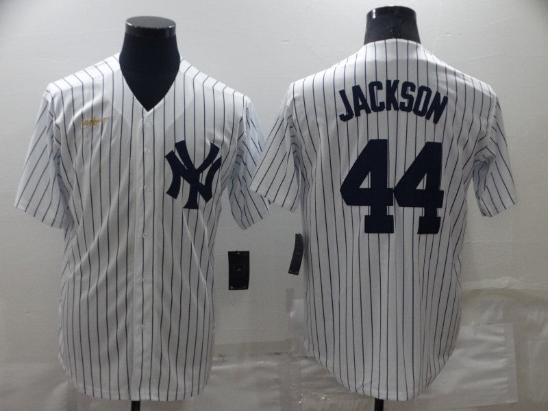 Men's New York Yankees Reggie Jackson #44 White Replica Baseball jersey