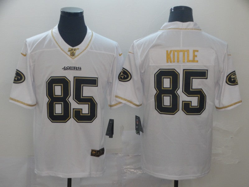 Men's San Francisco 49ers #85 George Kittle White Game jersey