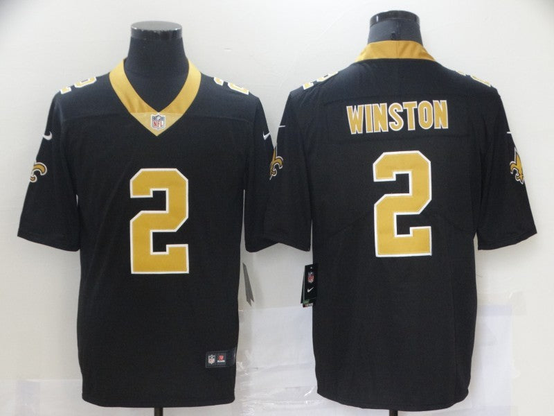 Men's New Orleans Saints Jameis Winston #2 Black Game jersey