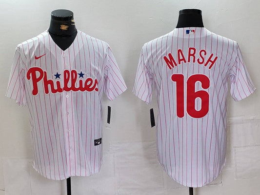 Men's Philadelphia Phillies Brandon Marsh #16 White Replica Player jersey