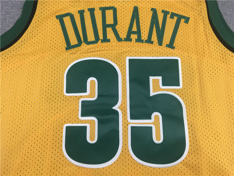 Men's Seattle SuperSonics Kevin Durant 2007-08 Yellow Hardwood Classics Swingman Jersey