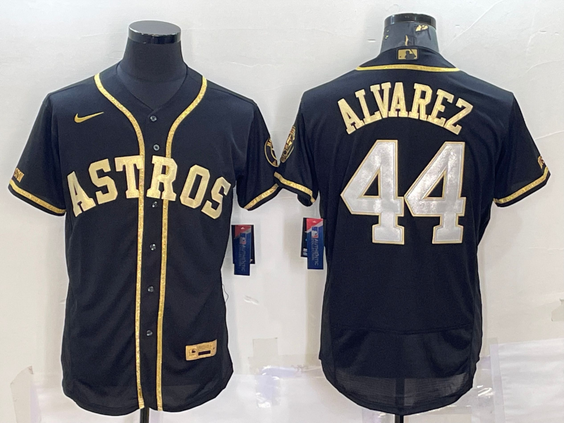 Men's Houston Astros Yordan Alvarez #44 Black Replica Authentic jersey
