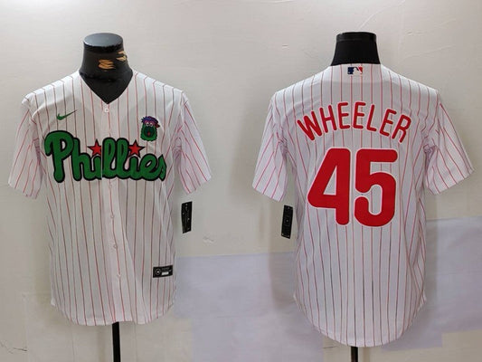 Men's Philadelphia Phillies Zack Wheeler #45 White Limited Player jersey