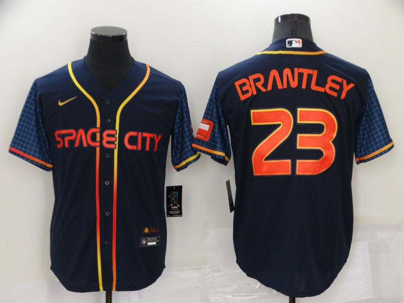 Men's Houston Astros Michael Brantley #23 Navy Space City jersey