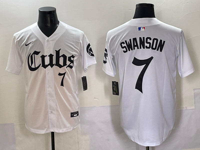 Men's Chicago Cubs Dansby Swanson #7 White Player Jersey