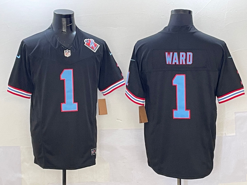 Men's Tennessee Titans Cameron Ward #1 Black Game Jersey