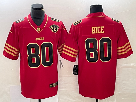 Men's San Francisco 49ers Jerry Rice #80 Scarlet Vapor Elite Retired Player jersey