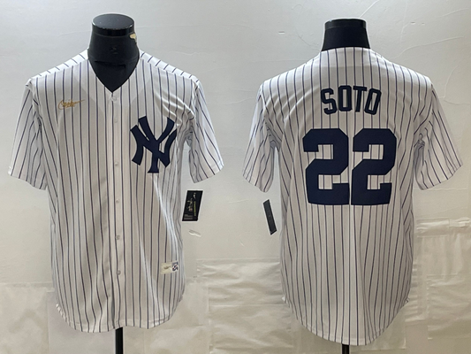 Men's New York Yankees Juan Soto #22 White Home Cooperstown Collection Player jersey
