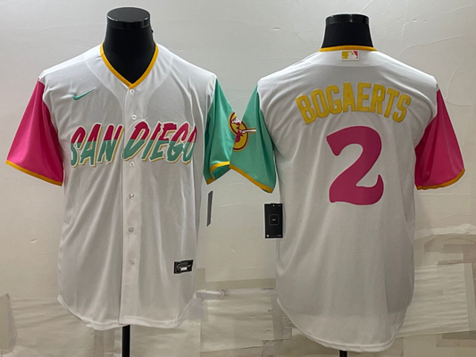 Men's San Diego Padres Xander Bogaerts #2 White City Connect Replica Player jersey