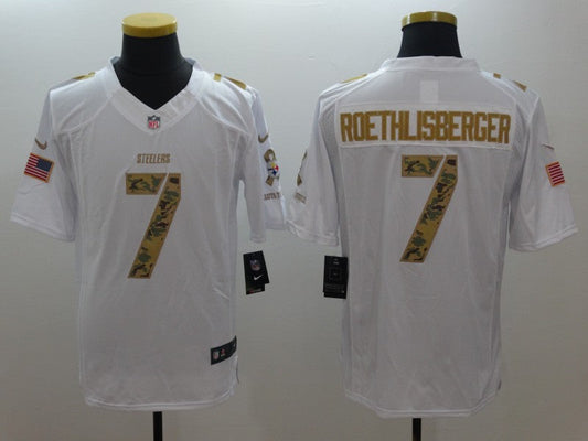 Men's Pittsburgh Steelers Ben Roethlisberger #7 White Player Game jersey