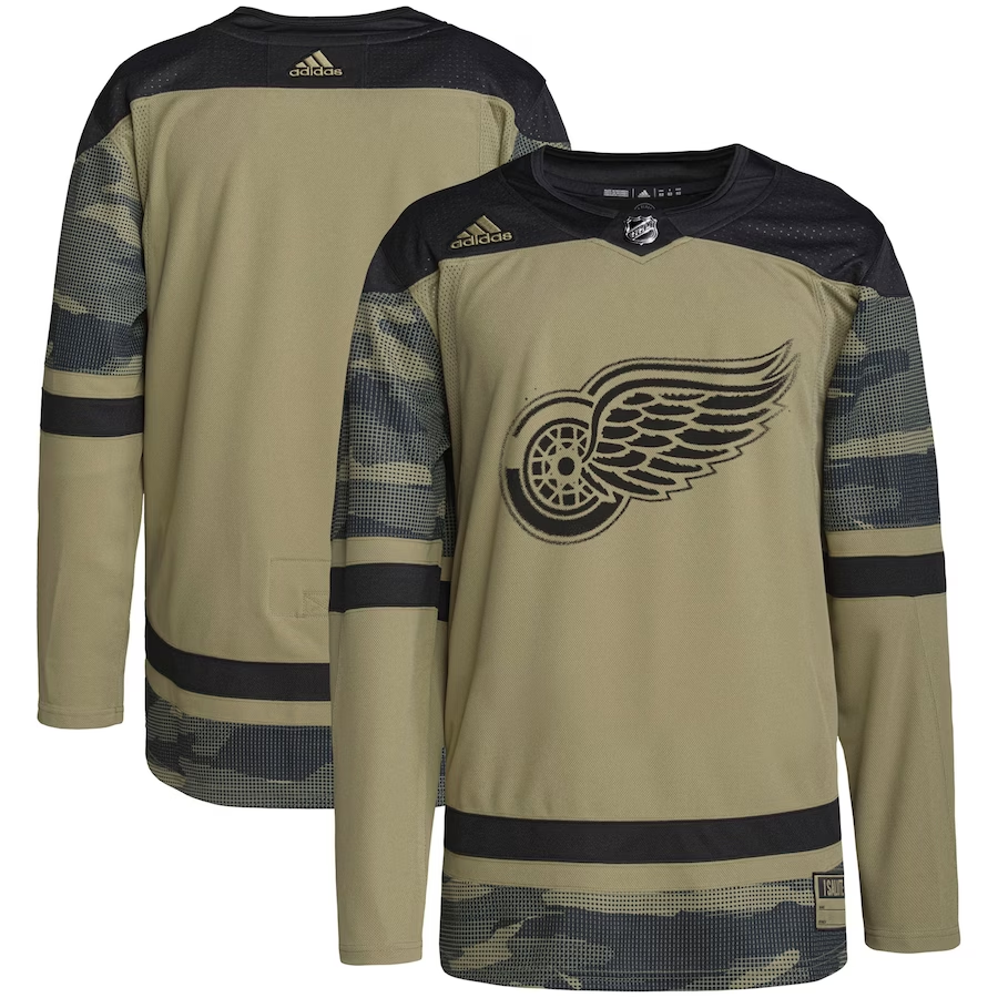 Men's Detroit Red Wings Camo Military Appreciation Team Authentic Practice Blank jersey