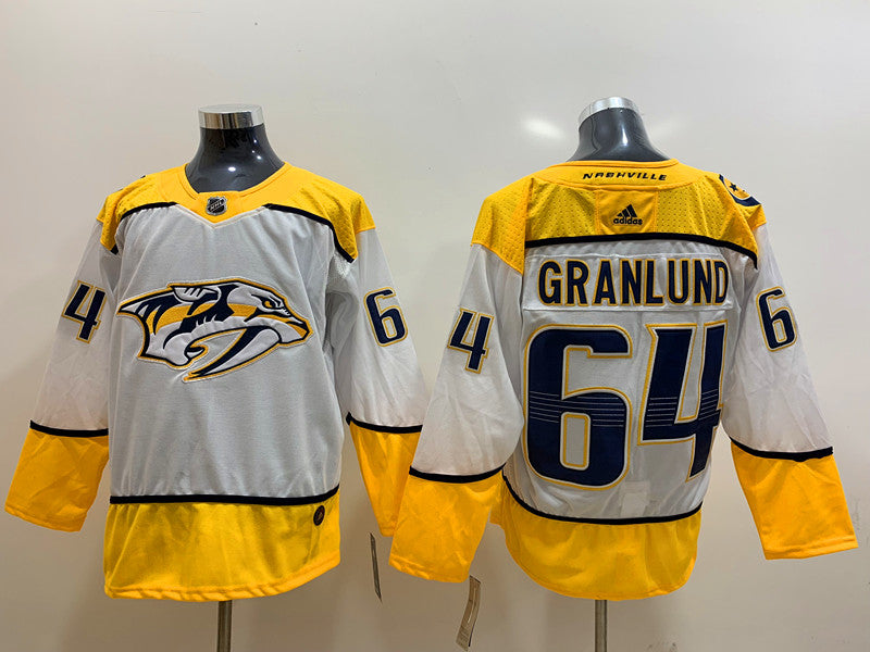 Men's Nashville Predators Mikael Granlund #64 White Breakaway Player jersey