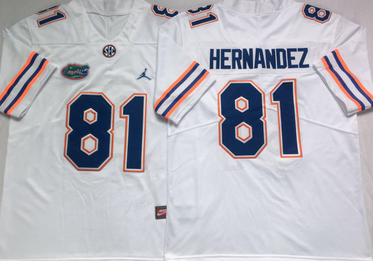 Men's Florida Gators Aaron Hernandez #81 White Player Game Jersey