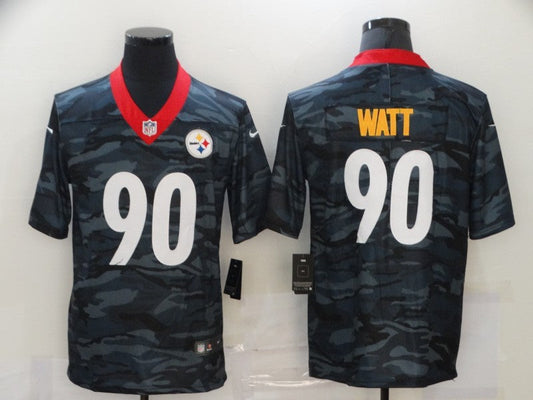Men's Pittsburgh Steelers T.J. Watt #90 Gray Camouflage Game jersey