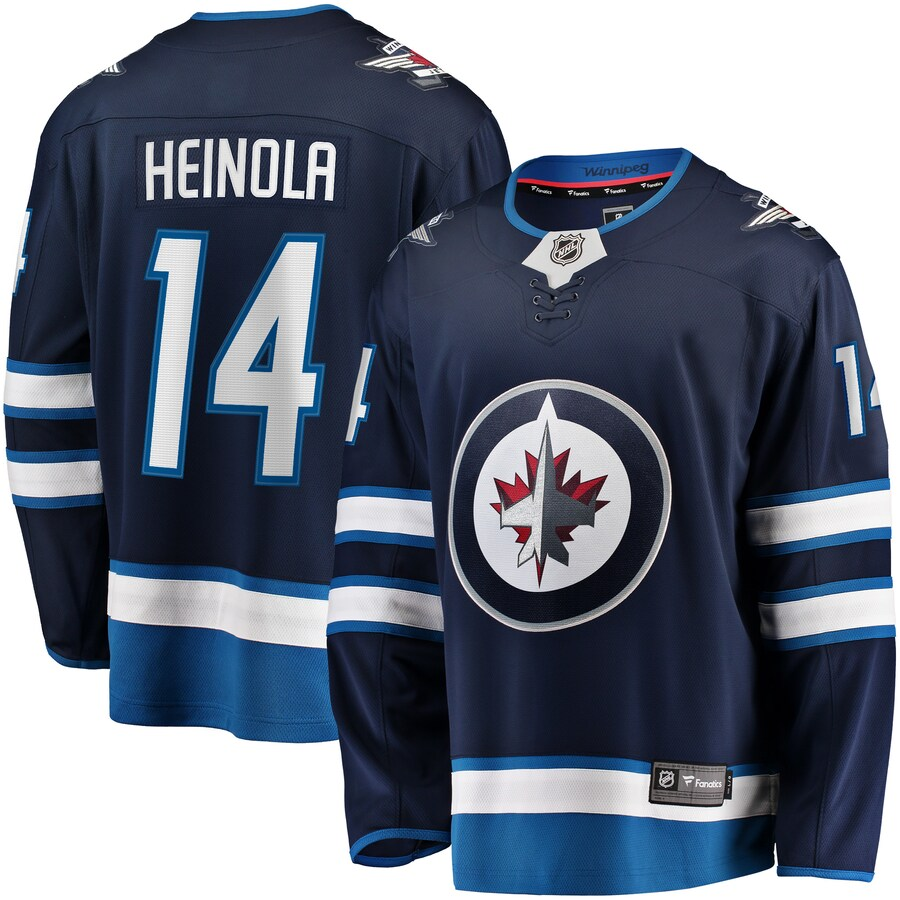Men's Winnipeg Jets Ville Heinola #14 Navy Player Game jersey