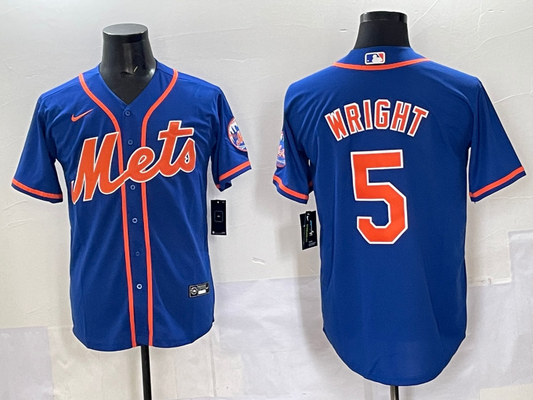 Men's New York Mets David Wright #5 Royal Replica Player Jersey