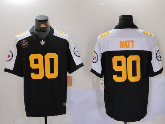 Men's Pittsburgh Steelers T.J. Watt #90 Black Alternate Game Player jersey