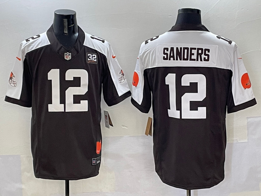 Men's Cleveland Browns Shedeur Sanders #12 Brown Game Jersey