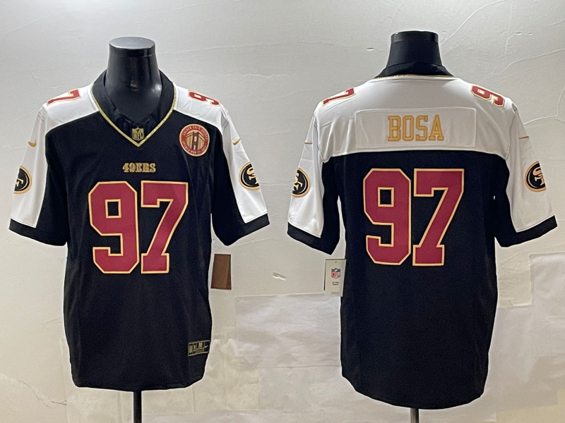 Men's San Francisco 49ers Nick Bosa #97 Black Team Player Game jersey