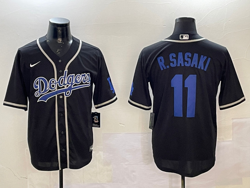 Men's Los Angeles Dodgers Roki Sasaki #11 Black Game jersey
