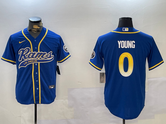 Men's Los Angeles Rams Byron Young #0 Royal Game jersey