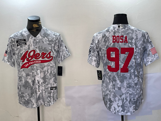 Men's San Francisco 49ers Nick Bosa #97 Arctic Camo Salute to Service Limited jersey