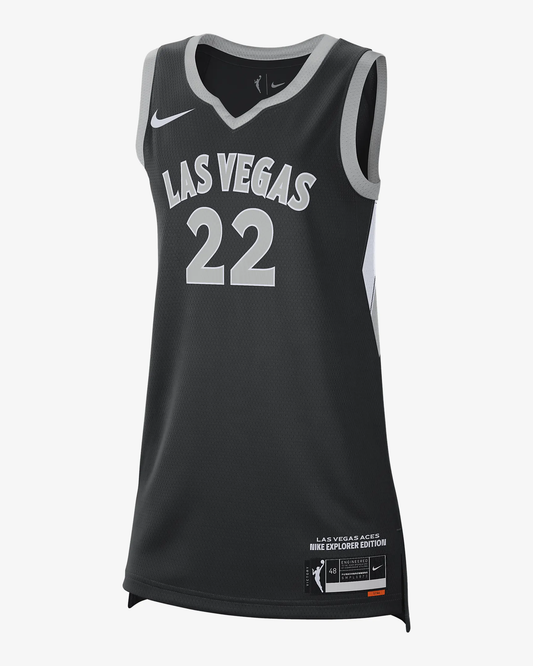 Men's Las Vegas Aces A������������Ja Wilson #22 Black Player Jersey