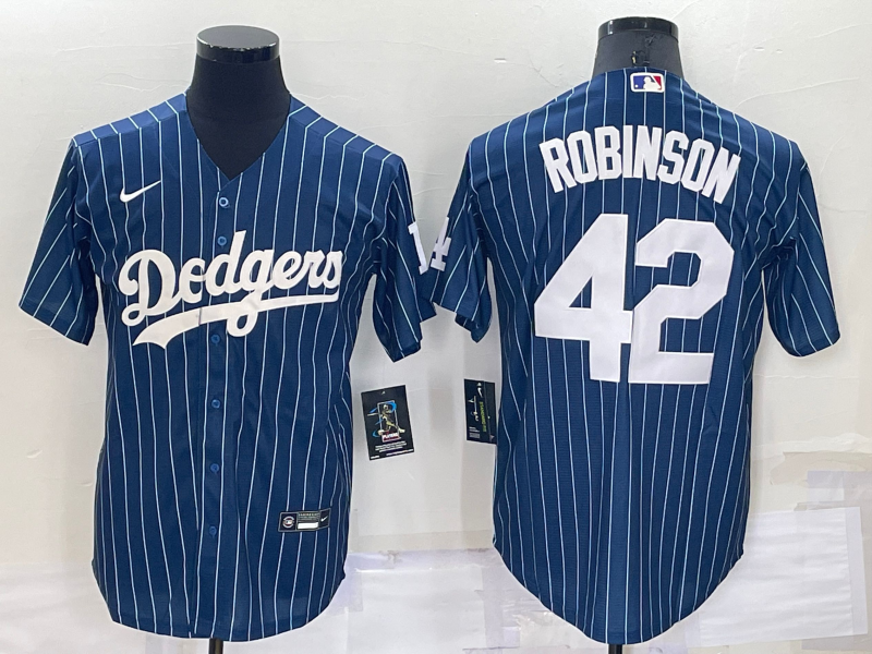Men's Los Angeles Dodgers Jackie Robinson #42 Blue Fashion Player jersey